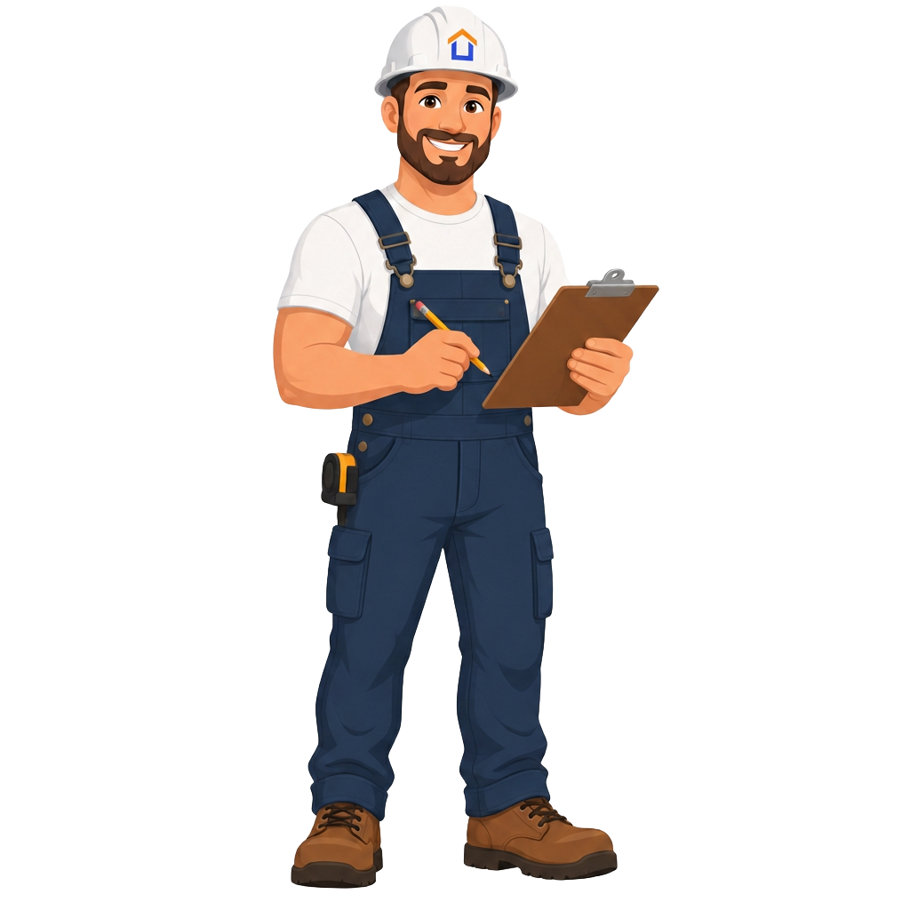 ProperFit Homes project guide holding a clipboard